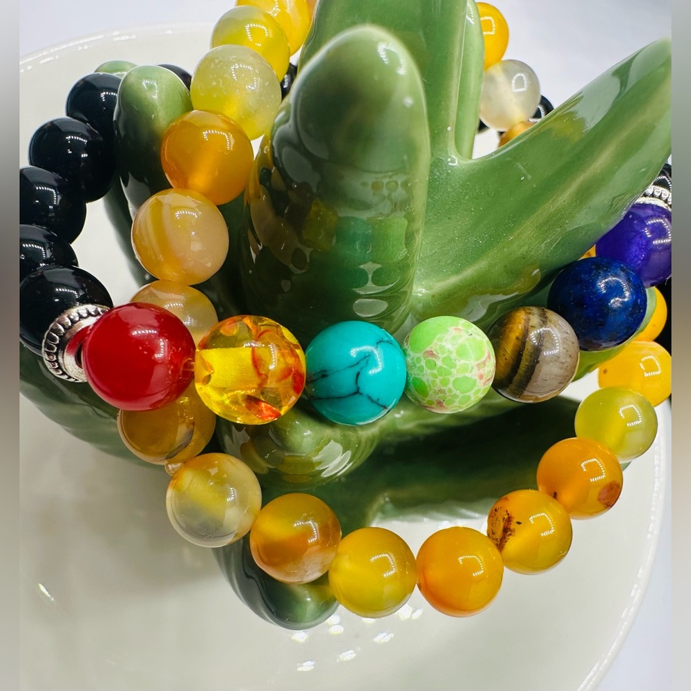 Chakra Beaded Bracelet Set of two